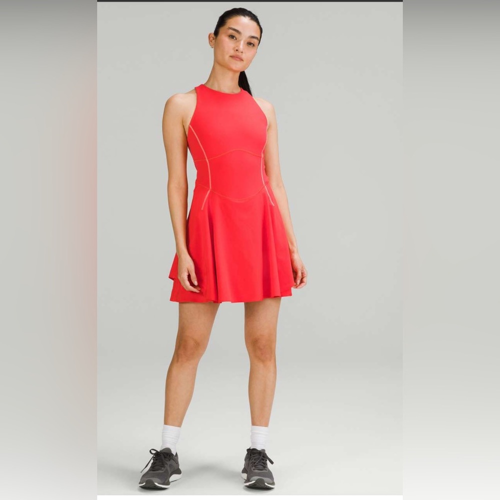 Lululemon Court Crush Tennis Dress Carnation Red /‎ Sunset